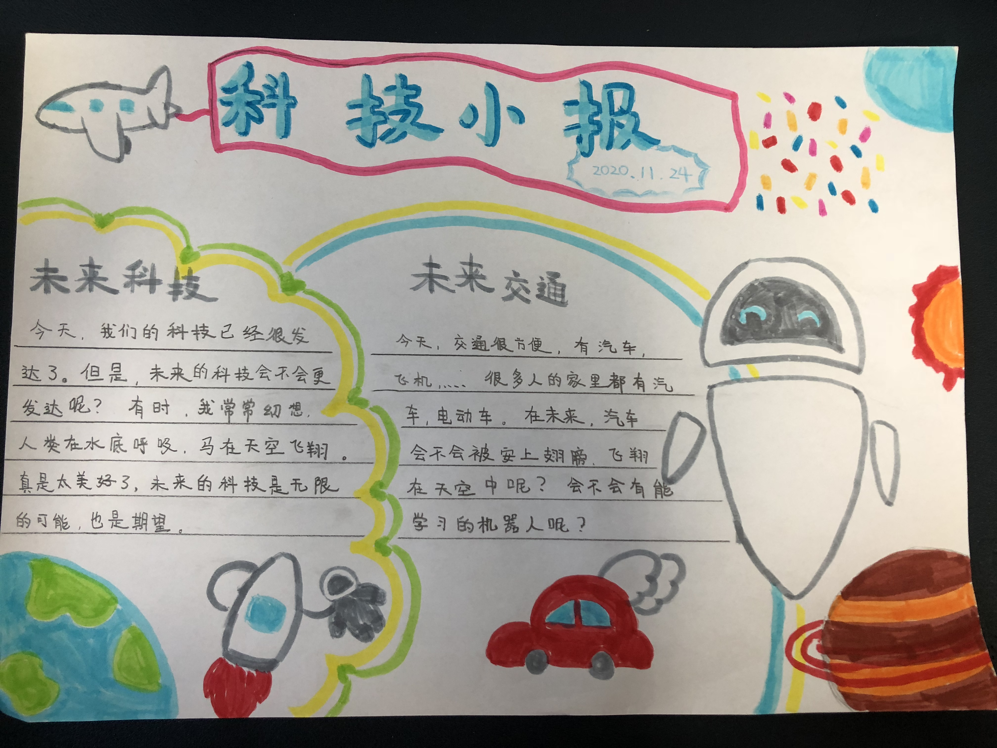 我们设计的科技小报模板